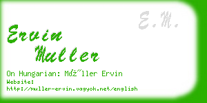 ervin muller business card